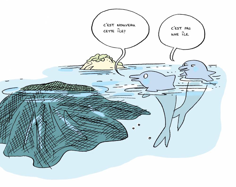 Illustration de filets fantômes © Agnès Maupré pour Muséum d'histoire naturelle du Havre
