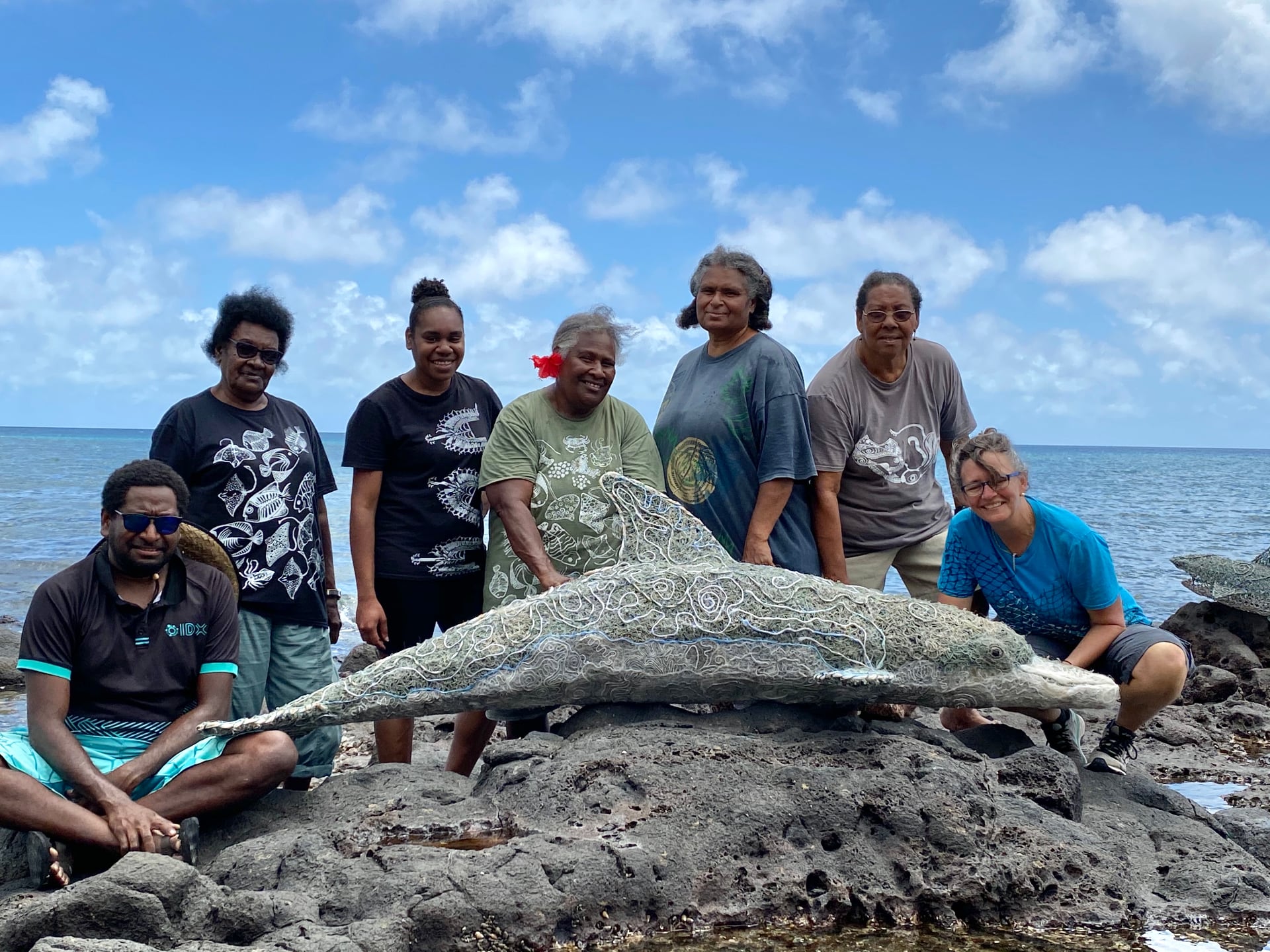 Dauphin réalisé en ghostnets par le collectif Erub Arts et Lynnette Griffiths, 2021 © Lynnette Griffiths